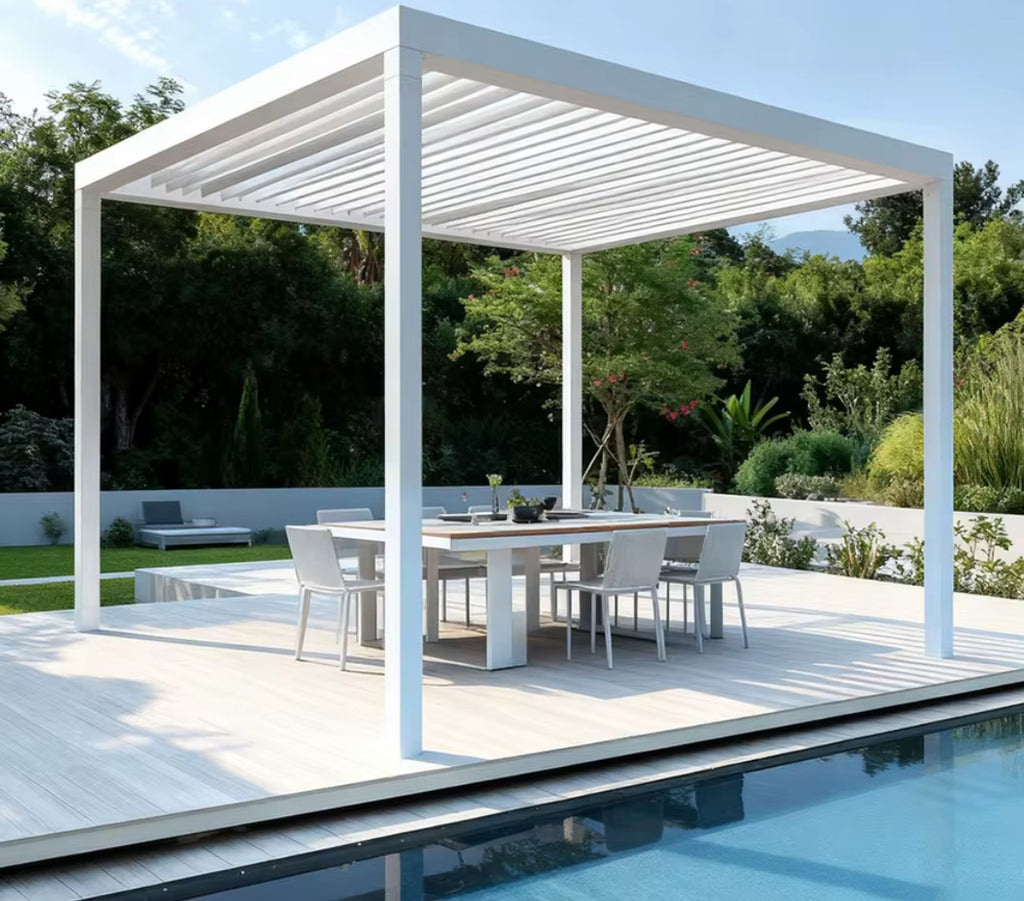 Modern Aluminium Pergola | Adjustable Roof Louver | Waterproof | Many Colours