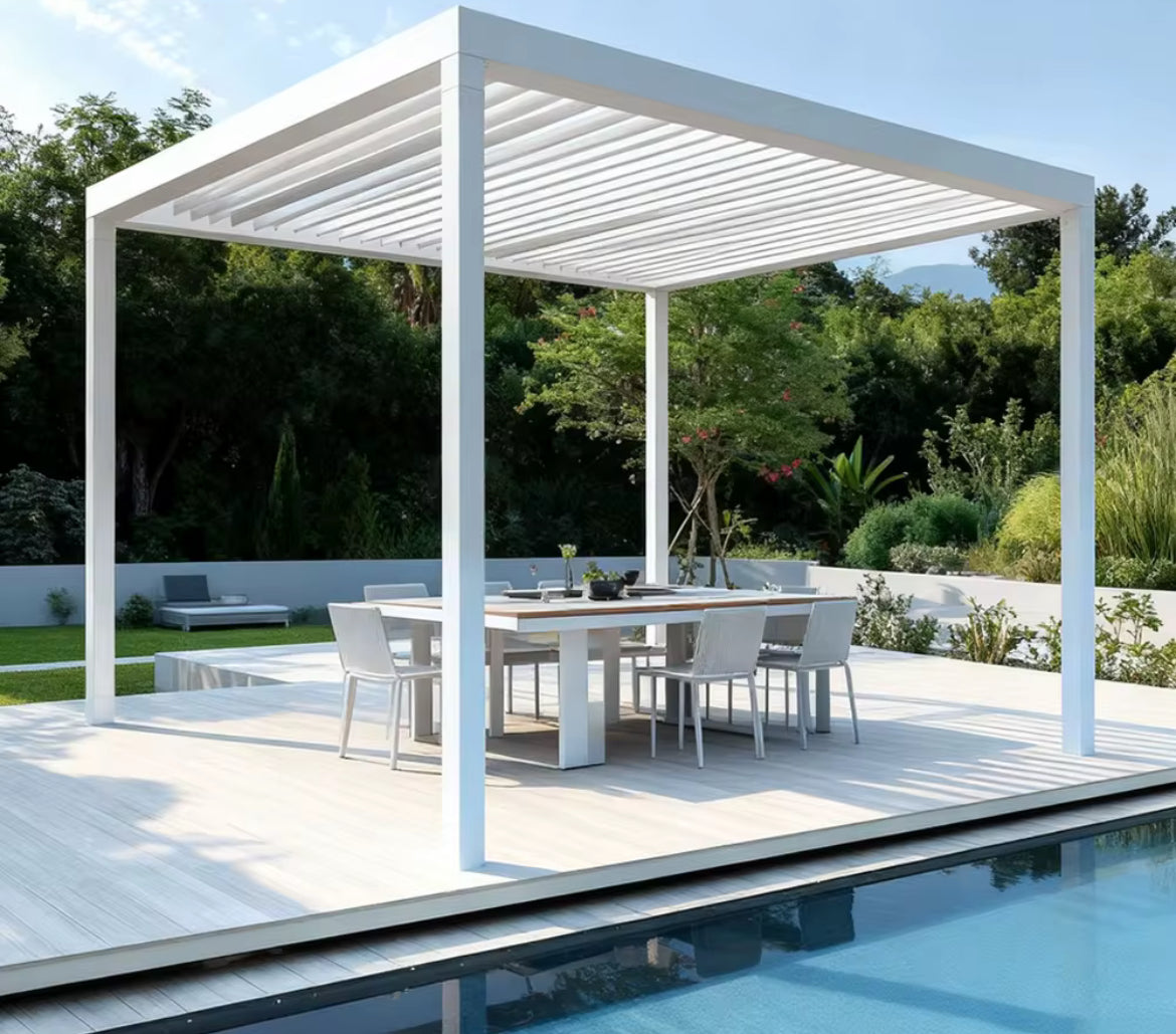 Modern Aluminium Pergola | Adjustable Roof Louver | Waterproof | Many Colours