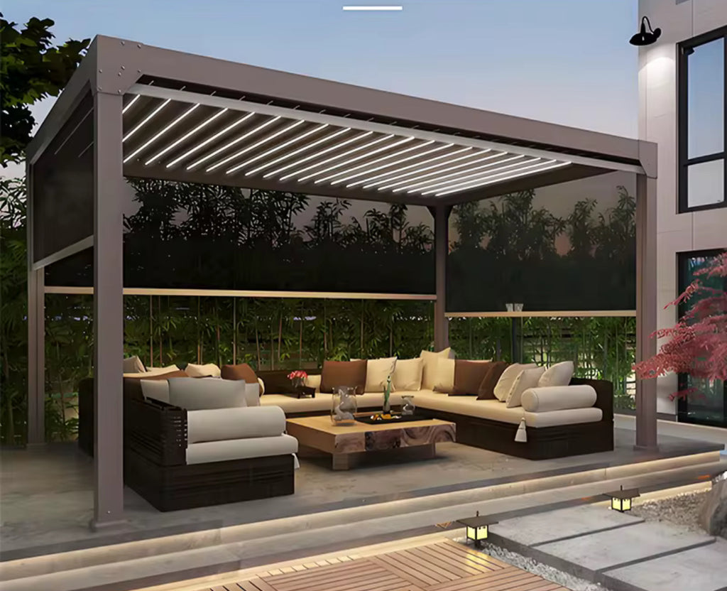 Modern Aluminium Pergola | Adjustable Roof Louver | Waterproof | Many Colours